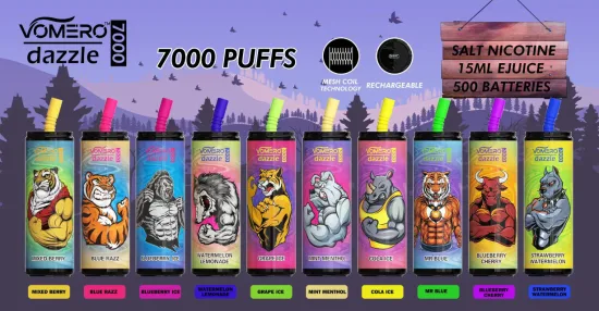 Sigaretta elettronica monouso per dispositivo Vape Vomero Dazzle 7000 Puff Personalizza il nuovo modello e il prodotto di design di vendita caldo popolare 2022